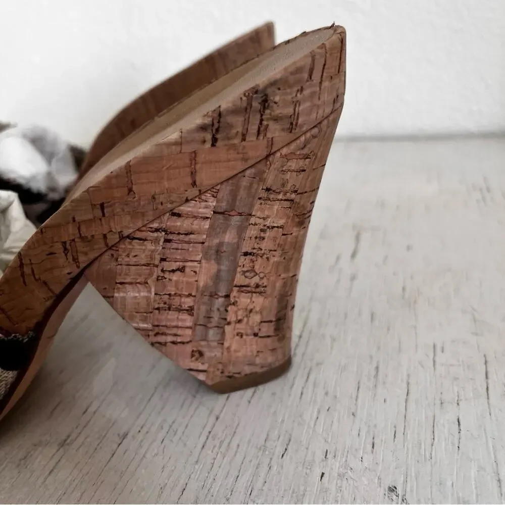 Stuart Weitzman animal print heeled slides size 8